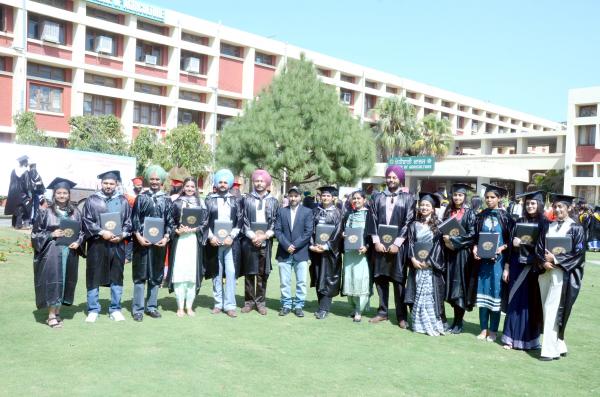 Students with their degrees on 4th Convocation on March 06, 2024